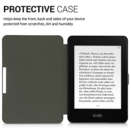 kwmobile Carcasa Compatible con Amazon Kindle Paperwhite (10. Gen - 2018) - Funda para Libro electrónico con Solapa - Caravana en la Playa