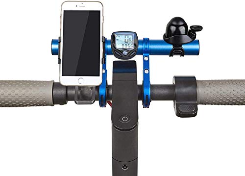 Kyowoll Manillar Bicicleta Extensor - Barra de extensión de Manillar para Bici,Soporte de Extensión con Abrazaderas Dobles para Luz de Bicicleta MTB GPS Teléfono Velocímetro (Azul-20cm)