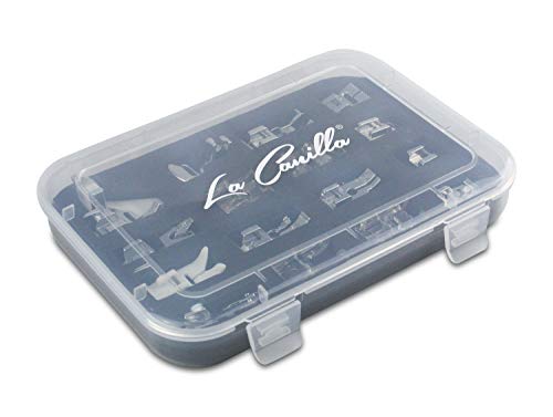 La Canilla ® - Kit de 16 Piezas Pie Prensatelas Universales para Máquinas de Coser Alfa, Singer, Brother, Janome, Elna, Juki, Lidl, IKEA