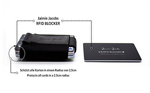 La protección RFID para Tarjetas de crédito de Jaimie Jacobs (Bloqueo RFID y NFC, Tarjetas de crédito sin Contacto) (Negro)