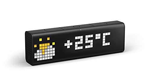 LaMetric Time Reloj Wi-Fi para hogar inteligente, LM 37X8, negro