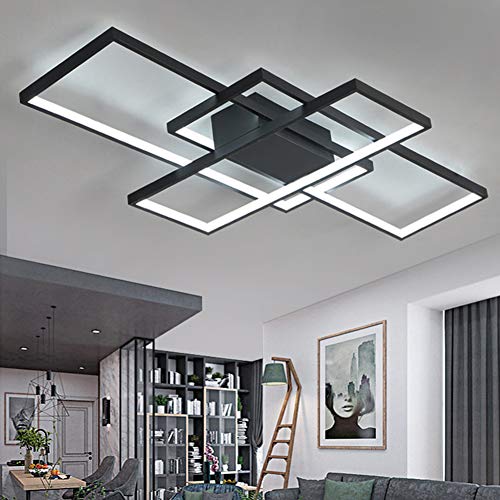 Lámpara LED de techo para salón regulable pantalla de acrílico mando a distancia color de la luz / brillo ajustable lámpara de techo moderna y elegante lámpara de diseño para comedor dormitorio cocina