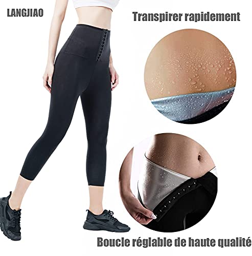 langjiao Pantalones de yoga para mujer, con compresión térmica fuerte, cintura ajustable, adelgazante, aceleración para perder peso, para mantener el vientre plano, larga., L - XL
