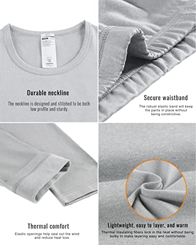LAPASA - Conjuntos Ropa Térmica Mujer Camiseta Térmica Manga Larga Malla Termica Ropa Interior Invierno L17 XS Gris