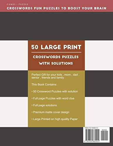 Large print crossword puzzle books for seniors: weekend crossword puzzle books for adults | More Large Print Crosswords Game | Hours of ... made in USA: 59 (crossword books quick)