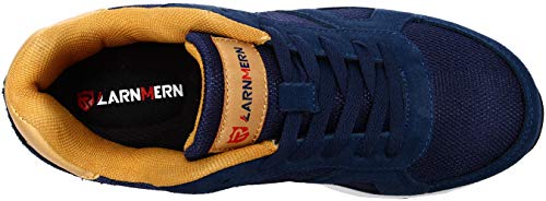 LARNMERN Zapatos de Seguridad Hombre Mujer con Puntera de Acero Zapatilla, Antideslizante ESD Comodos Calzado de Trabajo Industrial (Azul 48 EU)