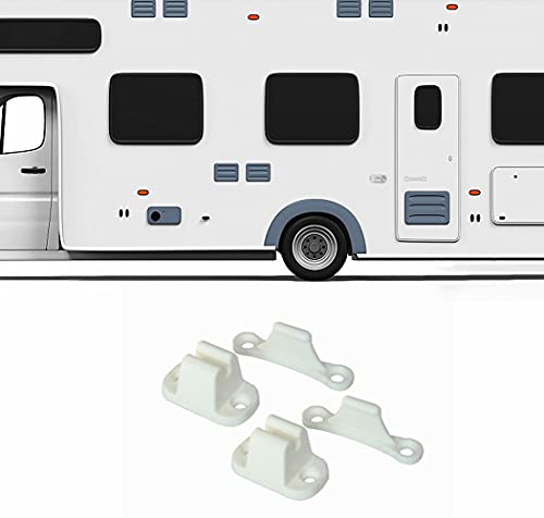 LATRAT - Kit de retención de puerta en forma de T, soporte de gancho de plástico, compatible con soporte de pestillo de puerta para remolque, caravana, autocaravana, autocaravana, autocaravana, etc.