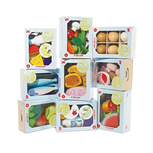 Le Toy Van - Caja de Madera de la Carne del Mercado de la Abeja | Supermercado Pretend Play Shop Food, TV189