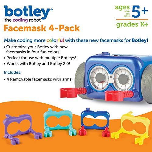 Learning Resources 4 máscaras, Robot codificador, Pack de Accesorios, Botley no está Incluido, 5+ años, Multicolor (LER2953)
