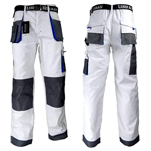 Leber&Hollman LH-FMN-T_WSN46 - Pantalones protectores (talla 46), color blanco y azul