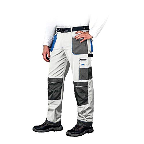 Leber&Hollman LH-FMN-T_WSN46 - Pantalones protectores (talla 46), color blanco y azul