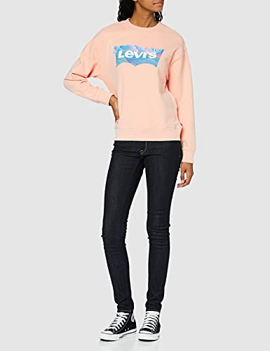 Levi's Graphic Standard Sudadera, Crew BW Fill Clouds Evening Sand, S para Mujer