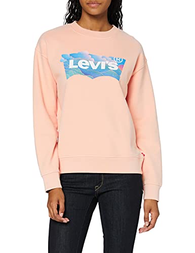 Levi's Graphic Standard Sudadera, Crew BW Fill Clouds Evening Sand, S para Mujer