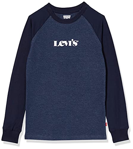 Levi's kids Lvb Long Slv Waffle tee Shirt Camiseta, Peacoat Heather, 5 Años para Niños