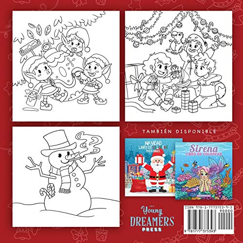 Libro de colorear de Navidad para niños: Libro de Navidad para niños de 4 a 8 años, 9 a 12 años (Cuadernos para colorear niños)