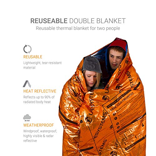 Lifesystems Heatshield Blanket-Double, Unisex-Adult, Orange, One Size
