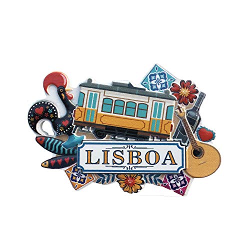Lisboa Portugal - Imán para nevera 3D de recuerdo turístico hecho a mano de resina magnética para decoración del hogar, cocina, regalo de viaje