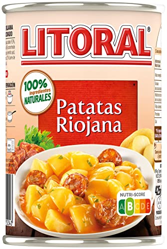 LITORAL Guiso de Patatas a la Riojana - Plato Preparado Sin Gluten - Paquete de 10x425g - Total: 4.25kg