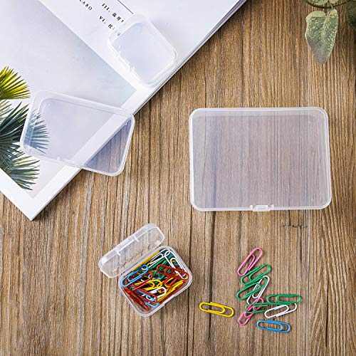 LJY 28 contenedores rectangulares vacíos de plástico con tapas para objetos pequeños y otros proyectos de manualidades (transparente)