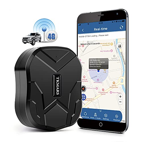 Localizador GPS para Coche 4G, TKMARS 150 Días en Espera GPS Tracker Rastreador GPS de App Libre Magnético a Prueba de Agua para Moto,Camión,Bicicleta Tiempo Real para Localización TK905B (10000mAH)