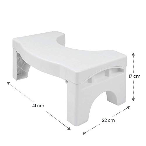 LOMOS Taburete Plegable para baño Vital en Blanco (41x22x17 cm)