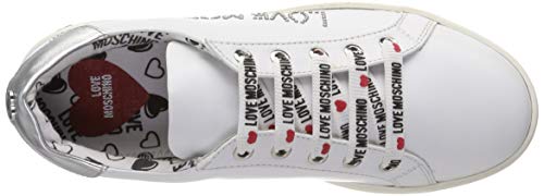 Love Moschino Scarpad.cassetta35, Zapatillas de Gimnasia Mujer, Blanco (Bianco 100), 37 EU