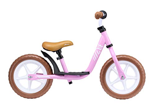 LÖWENRAD Bicicleta sin Pedales para niños y niñas a Partir de 3 - 4 año, Bici 12" Ligero (3KG) con sillín y manubrio Regulable, Rosa