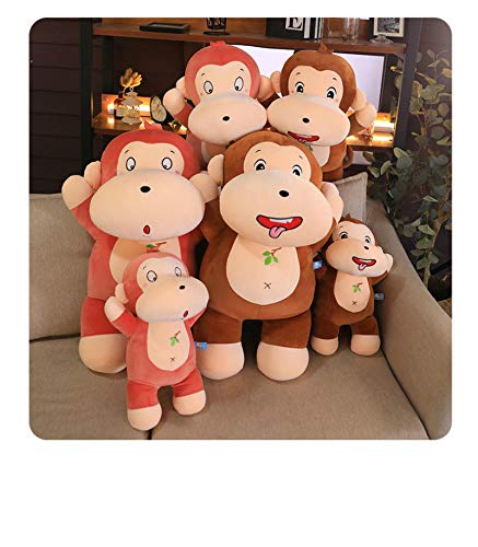 LSCRFC Lindo Mono de Hoja muñeco de Peluche Culo Rojo pequeño Mono de Peluche Suave Almohada para Dormir niña 60 cm Rosa