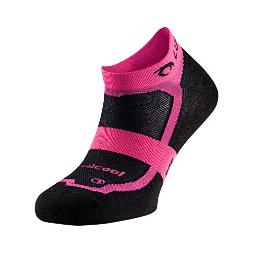 Lurbel Hill, Calcetines para running, calcetines transpirables y Anti-olor, Calcetines deportivos, calcetines para correr. Calcetines Unisex. (NEGRO - FUCSIA, MEDIANA - M)