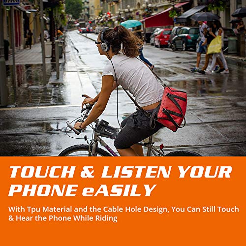 LYCAON Bolsa para el Cuadro de la Bicicleta, Funda para el teléfono móvil con Ventana de Pantalla táctil, para iPhone, Samsung, Huawei, Smart Phone (Premium)