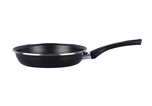 Magefesa Black - Sartén 28 cm de Acero esmaltado, Antiadherente bicapa Reforzado, Color Negro Exterior. Apta para Todo Tipo de cocinas, incluida inducción. 50% de Ahorro energético.