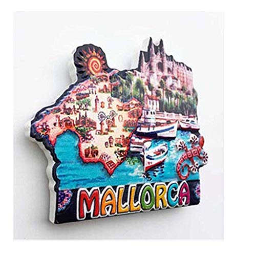 Mallorca España imán para nevera 3D regalo de recuerdo de viaje, decoración para el hogar y la cocina, pegatina magnética Mallorca España colección de imanes para nevera