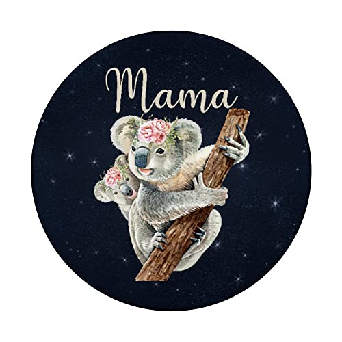Mamá Koala Oso Con Bebé Koala Floral Madre Día Mamá PopSockets PopGrip Intercambiable