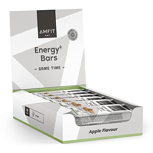 Marca Amazon - Amfit Nutrition Barritas energéticas - Sabor manzana - 12 x 60g