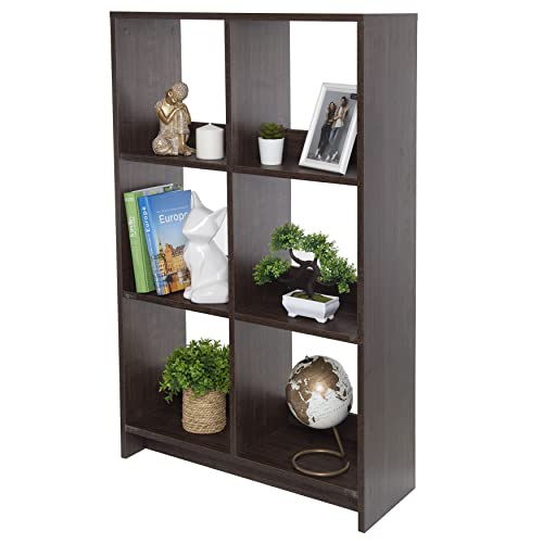 Marca Amazon - Movian, librería Cube / estantería abierta de madera / cubo de almacenamiento abierto, fácil montaje, modular, oficina, sala de estar - Wood OFen shelf WOS-6 - Marrón