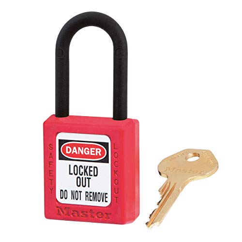 Master Lock 406RED Candado de consignación de termoplástico dieléctrico 406, Rojo, 9.8 cm x 6.6 cm x 3.2 cm