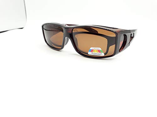 Matec Gafas de sol polarizadas marrón para personas con gafas, protección UV 400 CAT3 para él y para ella.