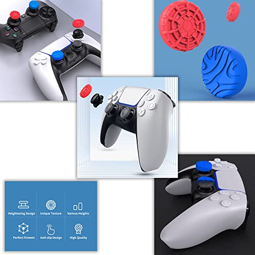 MatoSan® Performance Thumbsticks Grip Juego de accesorios | Ayuda de puntería mejorada para PS5 Controlador de PS4 con accesorios de joystick | Mejora de juegos y mejor precisión y manejo rojo