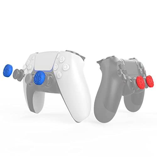 MatoSan® Performance Thumbsticks Grip Juego de accesorios | Ayuda de puntería mejorada para PS5 Controlador de PS4 con accesorios de joystick | Mejora de juegos y mejor precisión y manejo rojo