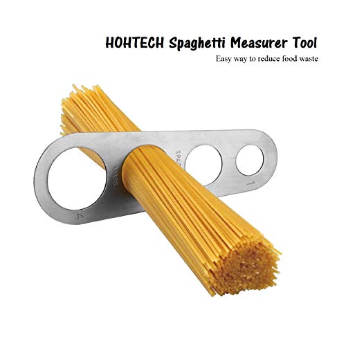Medidor de espaguetis de 4 agujeros de acero inoxidable (Mide hasta cuatro porciones para adultos)