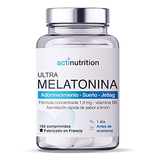 Melatonina Pura 1,9 mg + Vitamina B6 - 150 Cápsulas. Facilita la Conciliación y Mejora Calidad del Sueño | Fabricado en Francia