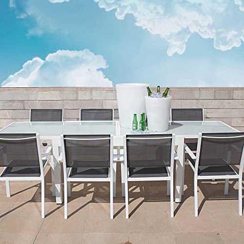 Mesa terraza Extensible Aluminio Blanco Garden - LOLAhome
