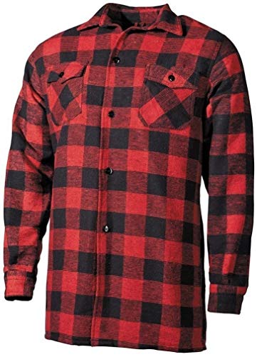 Mil-Tec Outdoor - Camisa de leñador del ejército alemán, Color Negro/Rojo Negro Blanco/Rojo Talla:M