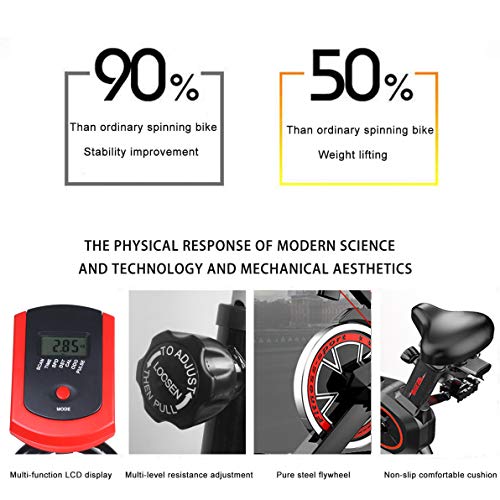 Mini Bicicleta Estática| Bicicleta de Interior para Mujer，6 Ajustes de Altura de Reposabrazos y Cojines，Magnetorresistencia ilimitada,Monitor LCD de Frecuencia Cardíaca，Bicicleta estática