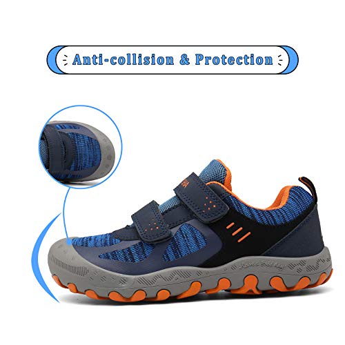 Mishansha Zapatos de Deportivo para Niños Niñas Transpirable Zapatillas de Senderismo Antideslizante Zapatos de Running Casual Outdoor, Azul Oscuro, 31 EU