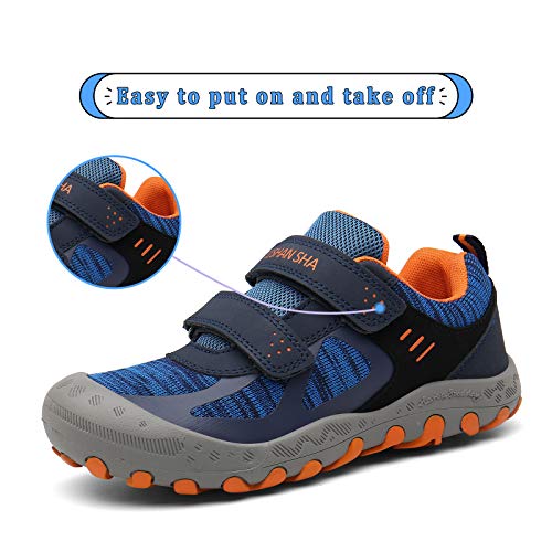 Mishansha Zapatos de Deportivo para Niños Niñas Transpirable Zapatillas de Senderismo Antideslizante Zapatos de Running Casual Outdoor, Azul Oscuro, 31 EU