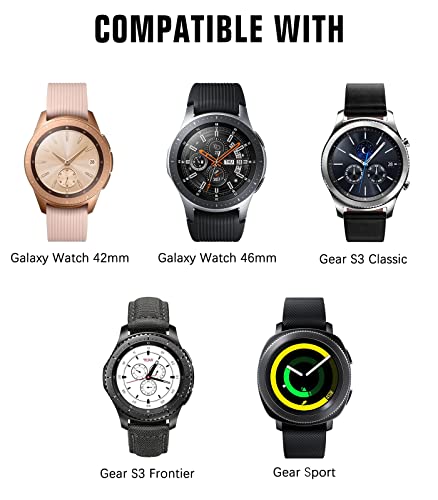 MoKo Cargador Compatible con Samsung Gear S3 Frontier/Classic/Galaxy Watch 46mm/Galaxy Watch 42mm/Gear Sport, Soporte de Base de Carga de Aluminio con Cable de Carga USB 150 cm, Gris