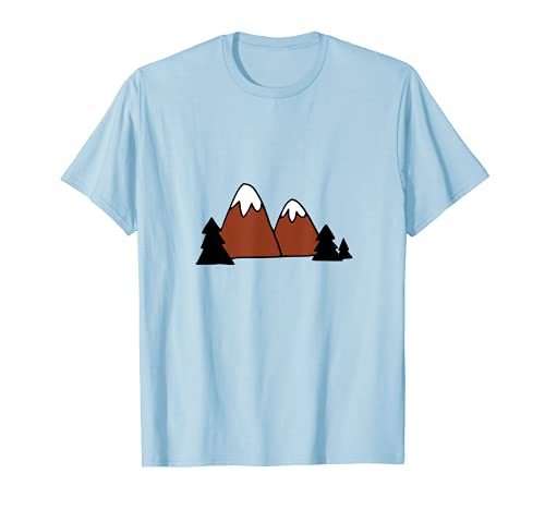 Montañas con nieve y pinos Camiseta