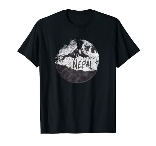 Montañas de Nepal Monte Everest Atrapado Grunge Look Camiseta