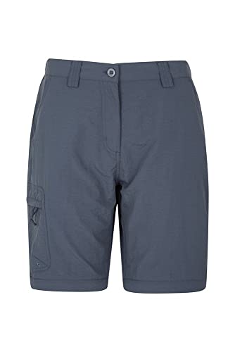 Mountain Warehouse Explorer pantalón convertible mujer - Pantalones de protección UV, parte de abajo de secado rápido, multibolsillos - Para viajar, senderismo, camping Gris oscuro 34